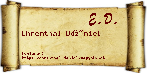 Ehrenthal Dániel névjegykártya